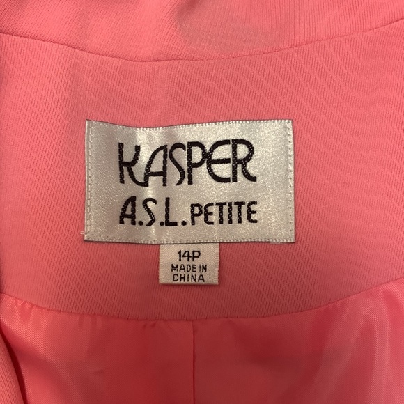 NWT KASPER ASL Petite 2PC Pink Polyester Skirt Suit Size 14P MSRP $275 - Picture 7 of 12